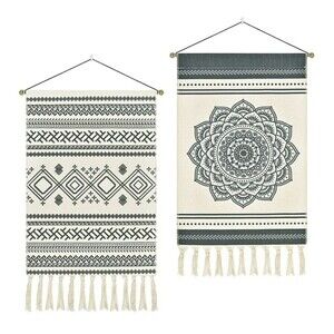 2 Pcs Macrame Woven Mandala tapestry